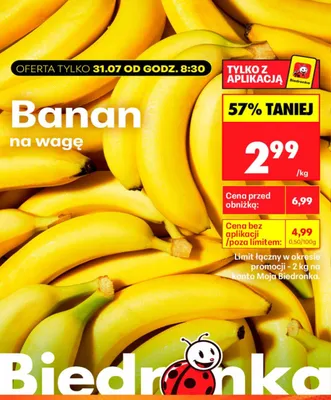 Banan na wagę promocja w Biedronka