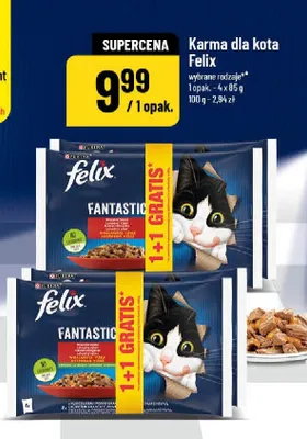 Karma dla kota Felix Fantastic 4-pak 85 g promocja w POLOmarket