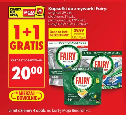 Kapsułki do zmywarki original promocja w Biedronka