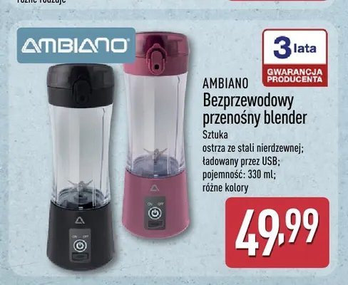 Bezprzewodowy przenośny blender Ambiano promocja w Aldi