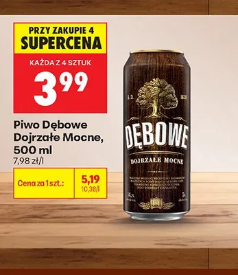 Piwo Dębowe Dojrzałe Mocne promocja w Biedronka