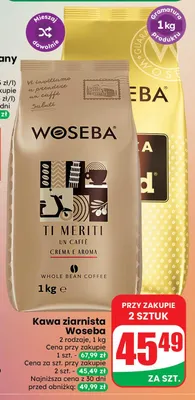 Kawa ziarnista Woseba Gold promocja w Dino