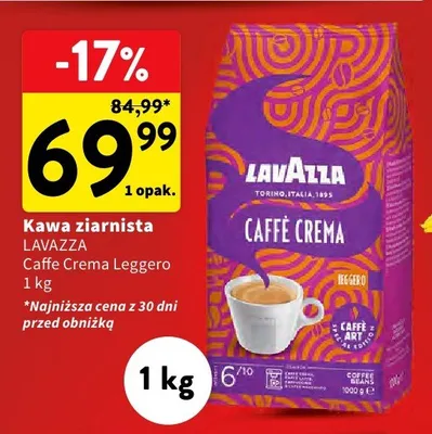 Kawa ziarnista Caffè Crema Leggero promocja w Intermarche