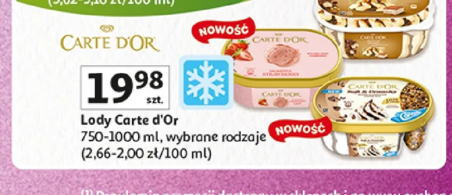 Lody Carte D'Or Vanilla promocja w Auchan
