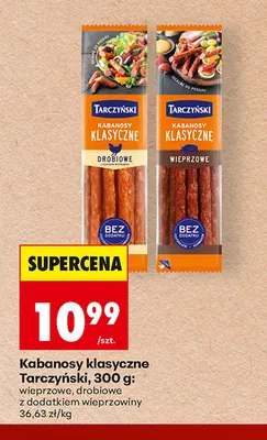 Kabanosy klasyczne Tarczyński wieprzowe promocja w Biedronka