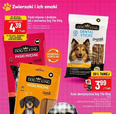 Kość dentystyczna Dog The King Dental Sticks Gryzak z drobiem promocja w POLOmarket