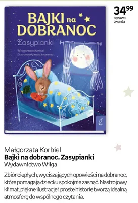 Książka Bajki na dobranoc. Zasypianki Małgorzata Korbiel Wydawnictwo Wilga oprawa twarda promocja w Empik