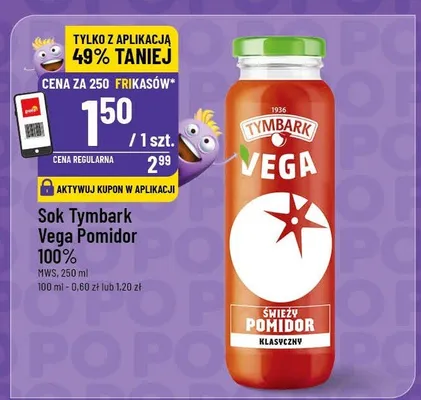 Sok Vega Pomidor 100% promocja w POLOmarket