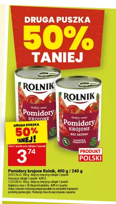 Pomidory krojone bez skórki Rolnik promocja w Twój Market