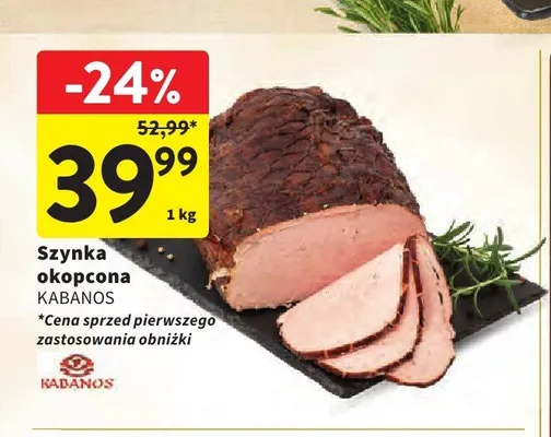 Szynka okopcona Kabanos promocja w Intermarche