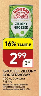 Groszek zielony konserwowy Dawtona promocja w Chata Polska