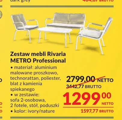 Zestaw mebli Rivaria Metro Professional promocja w Makro