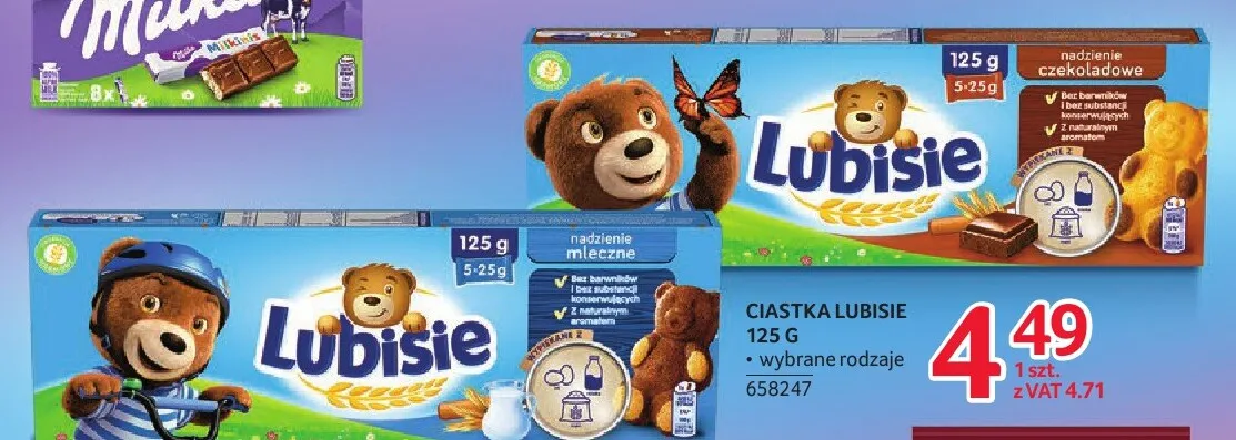 Ciastka Lubisie z nadzieniem mlecznym promocja w Selgros