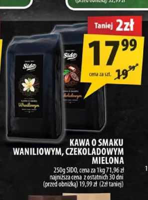 Kawa o smaku czekoladowym Sido mielona promocja w Arhelan