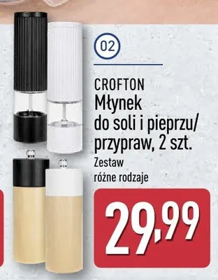 Młynek do soli i pieprzu/przypraw 2 szt. promocja w Aldi