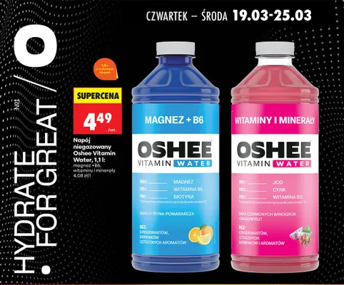 Napój niegazowany vitamin water witaminy i minerały promocja w Biedronka