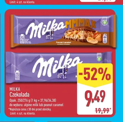 Czekolada Milka MMMAX Peanut Caramel promocja w Aldi