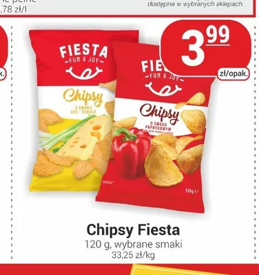 Chipsy Fiesta o smaku ser-cebula promocja w Delikatesy Sezam