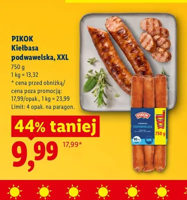 Kiełbasa podwawelska Pikok XXL promocja w Lidl