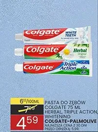 Pasta do zębów 75 ml Herbal, Triple Action Whitening Colgate-Palmolive promocja w Wafelek