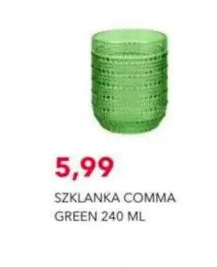 Szklanka Comma Green 240 ml promocja w Nela