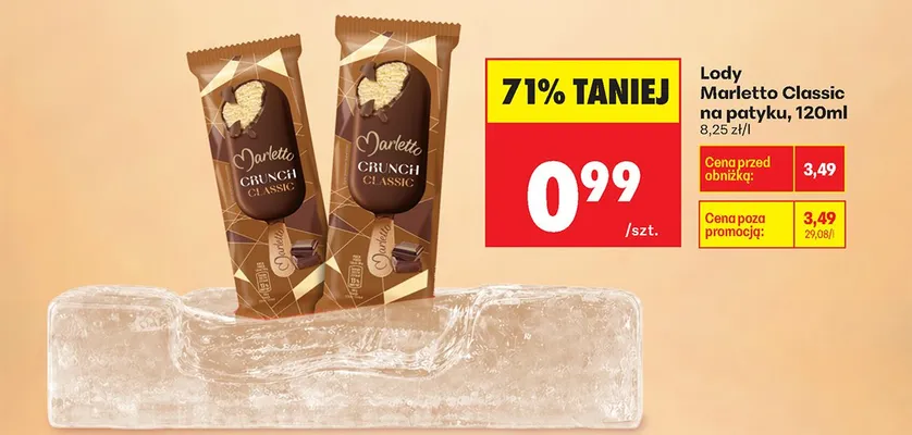 Lody Marletto Classic na patyku promocja w Biedronka