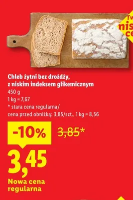 Chleb żytni bez drożdży z niskim indeksem glikemicznym promocja w Lidl