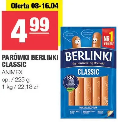 Parówki berlinki classic promocja w SPAR