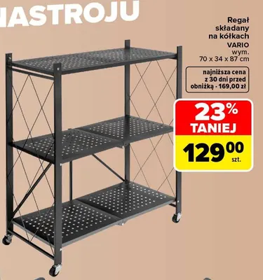 Regał składany na kółkach Vario promocja w Carrefour