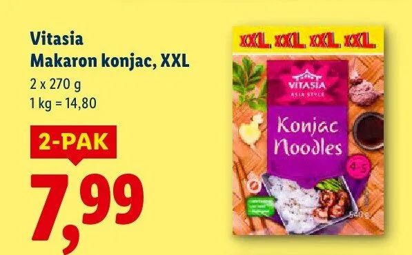 Makaron konjac, XXL promocja w Lidl