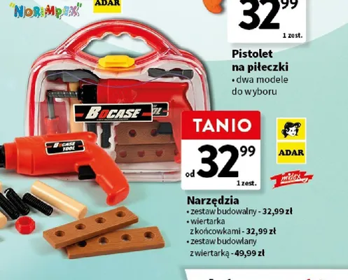 Narzędzia zestaw budowlany z wiertarką promocja w Intermarche
