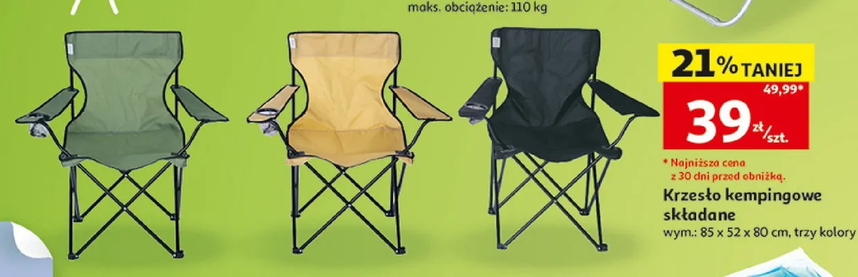 Krzesło kempingowe składane Gardenstar promocja w Auchan
