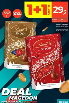 Praliny Lindor Lait promocja w Dealz