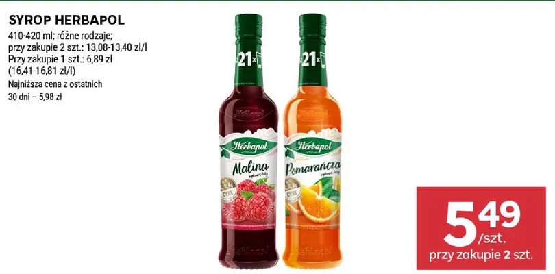Syrop Herbapol pomarańcza promocja w Stokrotka