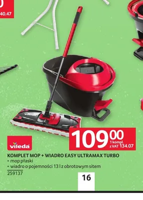 Komplet mop + wiadro Easy Ultramax Turbo Vileda promocja w Selgros