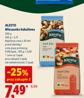 Mieszanka bakaliowa Alesto Snack Mix Exotic promocja w Lidl