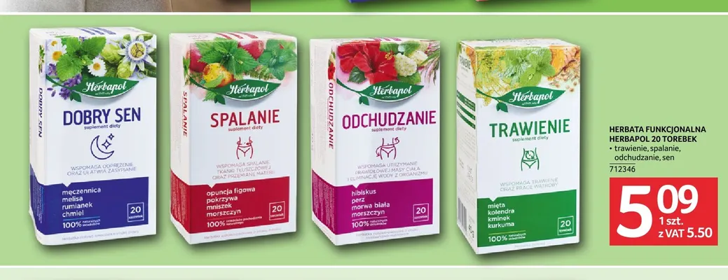 Herbata funkcjonalna Herbapol spalanie promocja w Selgros