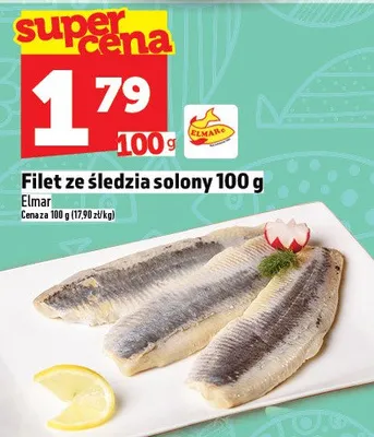 Filet ze śledzia solony Elmar 100 g promocja w TOPAZ