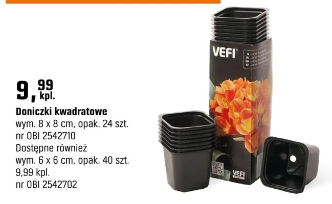Doniczki kwadratowe promocja w OBI
