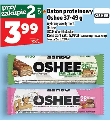 Baton proteinowy oshee 37-49g promocja w TOPAZ