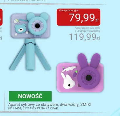 Aparat cyfrowy ze statywem Smiki promocja w Smyk