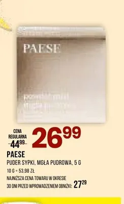 Puder sypki Paese Mgła Pudrowa promocja w Drogerie Natura