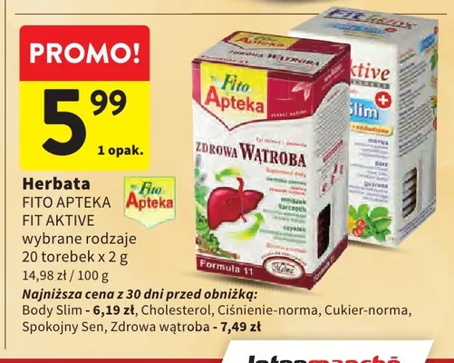 Herbata Fito Apteka Cholesterol promocja w Intermarche