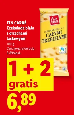 Czekolada biała z orzechami laskowymi promocja w Lidl