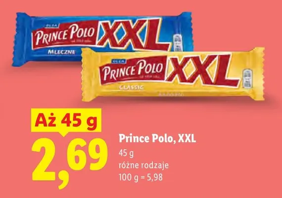 Wafel Prince Polo XXL mleczny promocja w Lidl