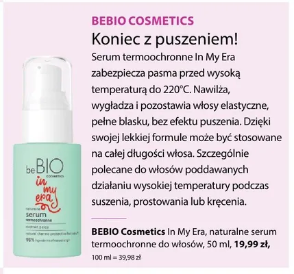 Koniec z puszeniem! serum termoochronne In My Era do włosów promocja w Hebe
