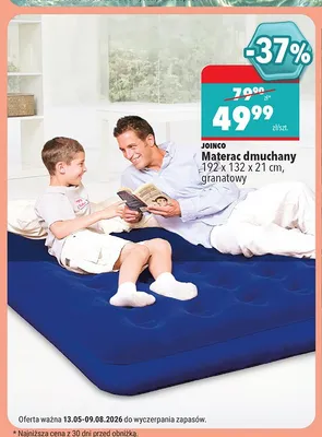 Materac dmuchany Joinco 192x132x21 cm granatowy promocja w Biedronka