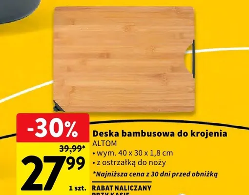 Deska bambusowa do krojenia promocja w Intermarche