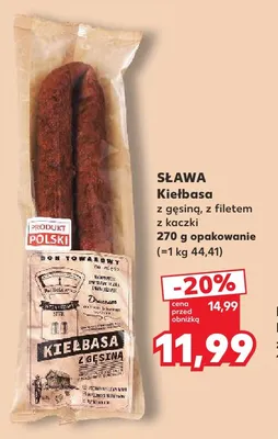 Kiełbasa z gęsiną Sława promocja w Kaufland