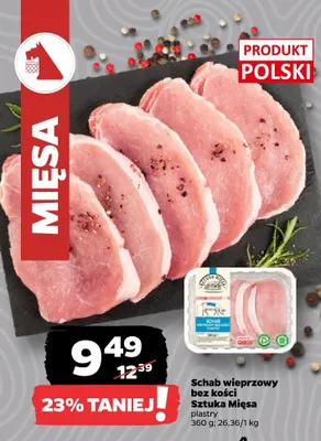 Schab wieprzowy bez kości plastry promocja w Netto